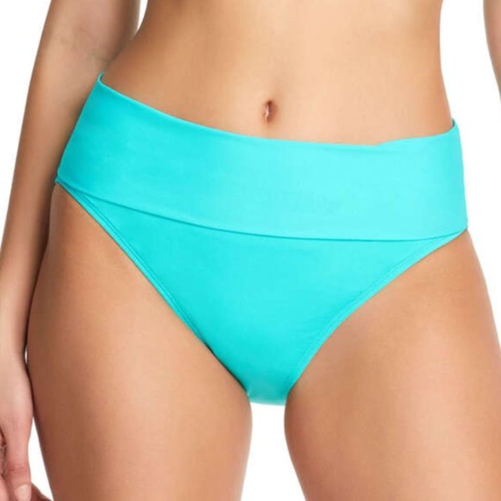 BLEU Rod Beattie Kore Fold Over Bikini‎ Swim Bottom Wave Runner Blue 14